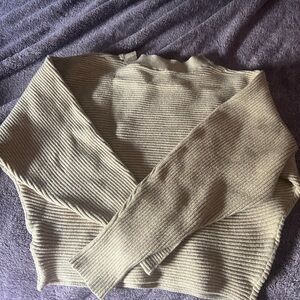 Khaki Ribbed Knit Sweater